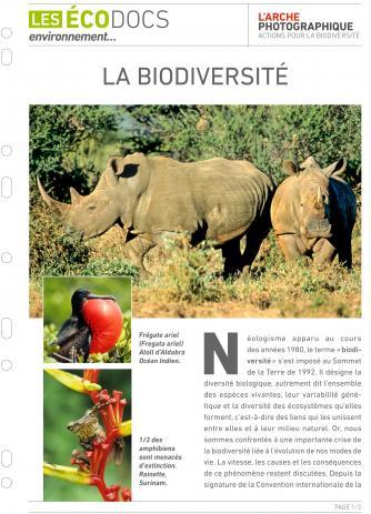 Première page de La biodiversité